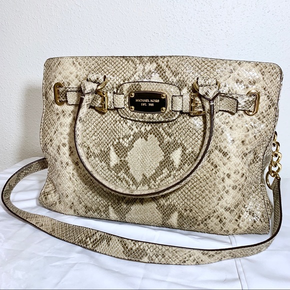Michael Kors Hamilton Satchel Large embossed snake - Picture 4 of 5